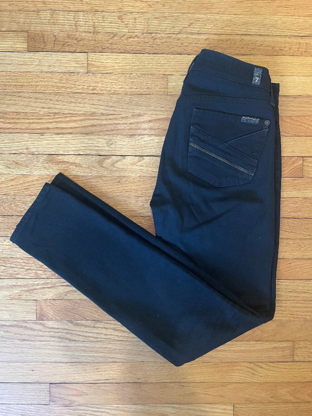7 For All Mankind Gwenevere Black Skinny Jeans Size 24 USA